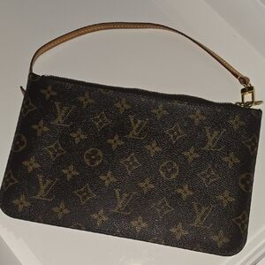 Louis Vuitton Monogram Pouch with Red Interior